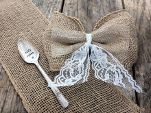 Load image into Gallery viewer, Hand Stamped Silver Plated Spoon Set, Big Spoon, Little Spoon, Spooning, Custom Stamped Spoons Available, See Description for Details
