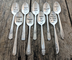 Hand Stamped Vintage Silver Plate Spoon